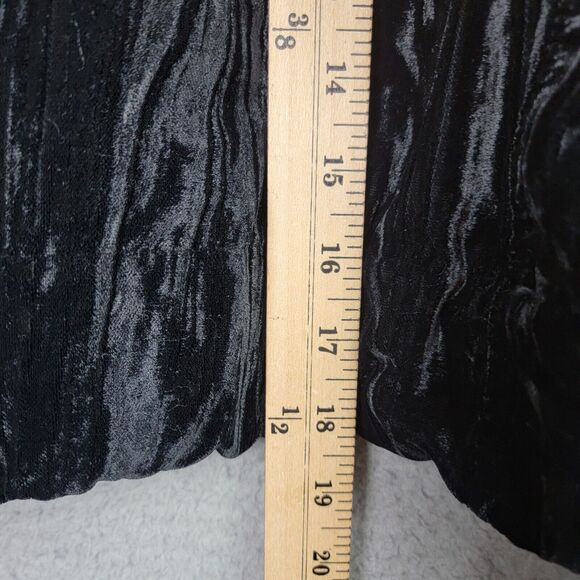 Zara Jacket Womens M Black Crushed Velvet Cropped Silver Zipper Pockets Dolman - Picture 9 of 15